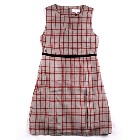 杉杉童装春秋装女大童连衣裙 背心格子裙 断码