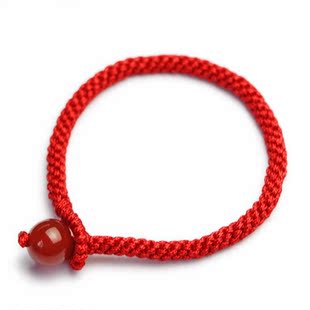  千寻雨开光年本命年红绳手链手绳天然红玛瑙款手链男士女情侣