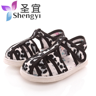  圣宜 儿童布底凉鞋 宝宝手工千层底布凉鞋 软 学步鞋男女童防滑底