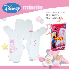 正品迪斯尼米奇裤袜儿童服装毛线连裤袜W226A白W226B粉W226C灰