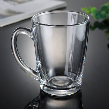 弓箭乐美雅钢化玻璃杯 茶杯 水杯 带把透明创意