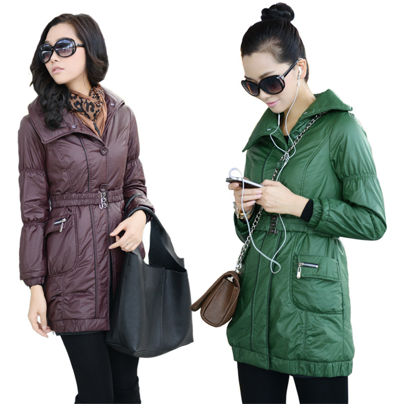 Distribution belt long coat in cotton clothing