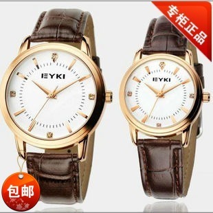  特价包邮正品防水艾奇皮带表韩版时尚情侣手表男女一对表男表女表