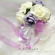 韩式梦幻新娘伴娘手捧花 婚庆路引花 结婚婚礼花球 包邮 仿真PE花