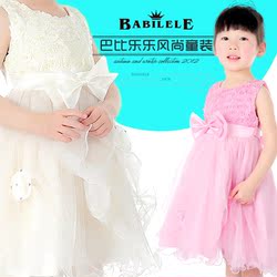 巴比乐乐 童装 女童夏装 2012 公主裙 连衣裙 蕾丝 蛋糕蓬蓬裙