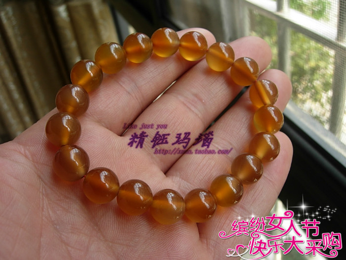 quality goods Brazil agate Chalcedony Bracelet 10mm Pure natural yellow Transparency fluorescence Fashion female modelsin the Accessories/Fashion Jewelry, Bracelets category - from Buy2taobao.com to provide professional Taobao agent buy service