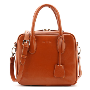  芭索复古手提包女新款潮时尚女式单肩包斜挎包牛皮小方包包袋