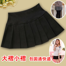 春裙均码百褶裙深灰色半身裙子冬裙毛呢黑色防走光超短裙现货包邮
