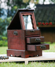 淘金币朋友礼物/两层抽屉首饰柜/仿古首饰盒/首饰镜盒/木盒/梳妆