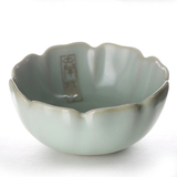 [品茶忆友]台湾奉华汝窑茶具菊口品杯 天青手工茶杯子 单只