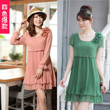 秋水三彩伊人风2012夏装新款正品质女装连衣裙 夏季淑女优雅甜美