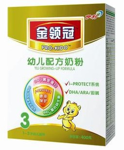  [皇冠消保]伊利金领冠3段幼儿配方奶粉400克盒(年保真)