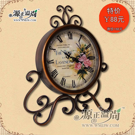 包邮欧美同步田园/欧式/静音仿古铁艺座钟台钟居家日用创意礼品 包邮欧美同步田园/欧式/静音仿古铁艺座钟台钟居家日用创意礼品