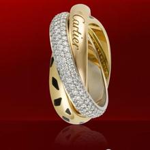 Mostrar Casa Cartier anillo Cartier de perforación de tres anillos de tres anillos mujer amor pleno