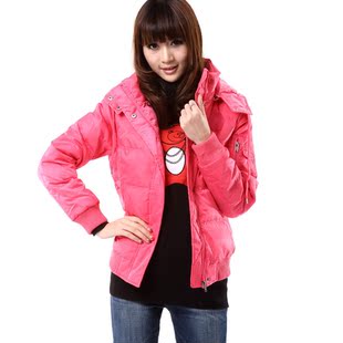 满200减60以纯正品 秋冬 女装休闲带帽学院风羽绒服外套10421482