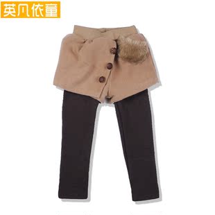  女童打底裤裙冬款女童加厚打底裙裤儿童裙裤假两件宝宝加绒打底裤