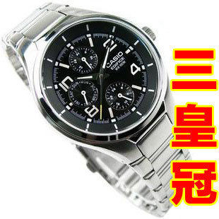 ①三皇冠特价■ CASIO畅销男表EF-316D-1AV(正品不议价，非假货)