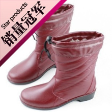 小贝美鞋 冬款保暖中筒雨鞋 女式水鞋 雨靴套鞋 棉女靴3519-7
