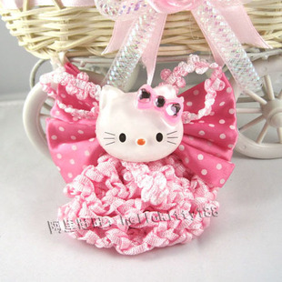  HELLO KITTY 大猫头大蝴蝶结自动夹发包、发网 儿童饰品头饰发饰