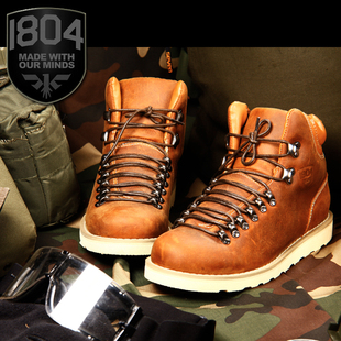  1804原创正品休闲户外工装靴复古潮流牛皮军靴马丁靴男鞋男靴