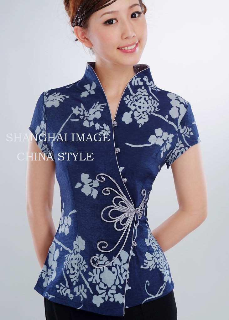 ◆特价【上海印象】蝶恋花 改良时尚旗袍上衣 女士唐装夏装US005U