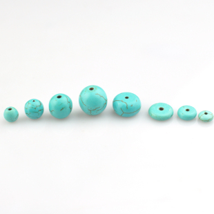  福安阁 diy绿松石蓝松石散珠配饰 隔片 圆珠 佛珠 手链隔珠