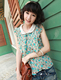 2012新款夏热卖vivi杂志款背心甜美潮元宝领木耳边小衫上衣雪纺衫