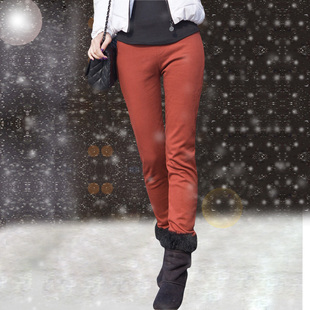  淘金币 蝶恋 秋冬新款女裤 加绒保暖修身加厚铅笔裤女 打底裤