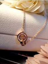 Cartier doble anillo de oro anillo de Cartier en oro rosa de 14K collar de conchas anillo de collar de conchas