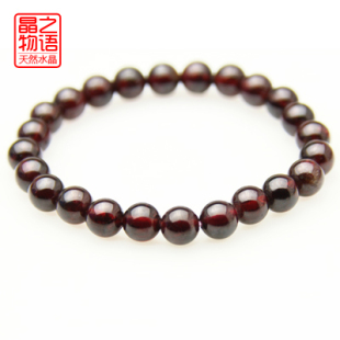  正品 天然 极品透酒红石榴石手链 本命年 开运美容旺夫女人石