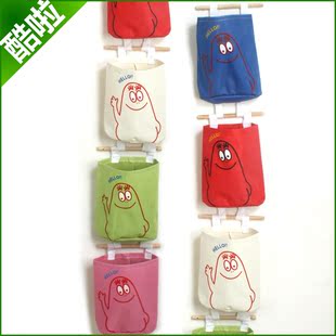  日式可爱卡通五彩牛津布收纳袋 布艺挂袋 挂墙收纳袋整理袋 特价