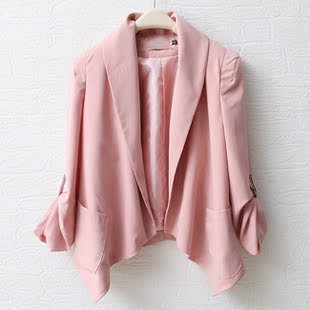 2012 spring clothing new Korean women's fashion suit leading  seven-sleeve small irregular hem suit jacket WW2485