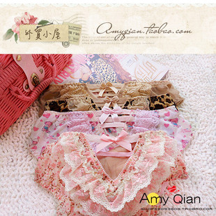 邮 日单外贸性感蕾丝V型薄纱<em>女士内裤 裆部</em>纯