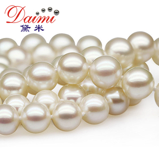  黛米珠宝 耀眼 AAAA 8-9mm 正圆 天然淡水珍珠项链正品 极亮光泽