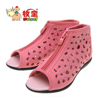  牧童童鞋 女童鞋 夏季专柜正品儿童鞋柔软高帮凉鞋 包邮