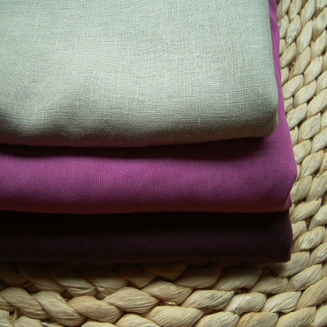 米色深紫色玫紫色亚麻汉服服装面料外贸布料批
