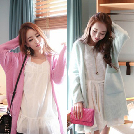 2014年新款双股<em>开衫</em>绵<em>羊绒粗线开衫外套</em>-淘宝