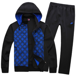  运动套装 男连帽大码开衫运动卫衣套装男士运动服外套 秋套装新品