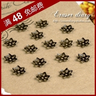  DIY饰品材料配件 古铜色 压花小花托