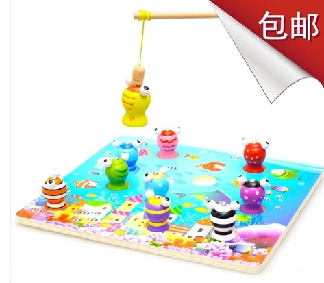 立体磁性大号小猫钓鱼木制儿童钓鱼玩具磁铁鱼锻炼宝宝专注力毅力在类目 玩具/童车/益智/积木/模型, 串珠/拼图/配对/拆装/敲打玩具, 钓鱼类玩具中 - 来自Buy2taobao.com提供专业的淘宝代购服务