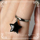 黑色星星活圈开口戒指指环