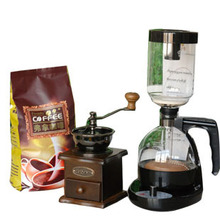 电虹吸壶+磨豆机+蓝山咖啡豆 正品帝国电热虹吸式咖啡壶 套装