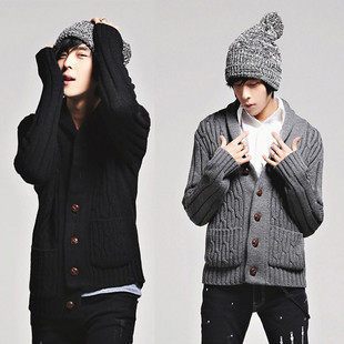 毛衣/线衣,男式 2010韩版 撞色白边 <em>黑色</em> 修身V