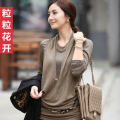 2012春装新款韩版打底衫修身假两件套修身长袖t恤女款时尚潮女装