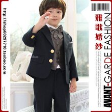 韩版5件套西装花童礼服男童礼服表演服演出服3-12岁儿童N0233