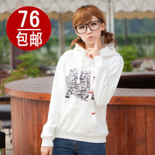 淘宝网CLOTAPPAREL纯棉白色相框卡片帽衫英伦风格女式卫衣时尚春秋新款
