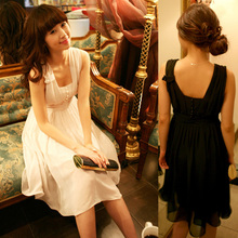 依丽莎瑞儿 2012夏装新款两穿收腰显瘦唯美雪纺连衣裙预售