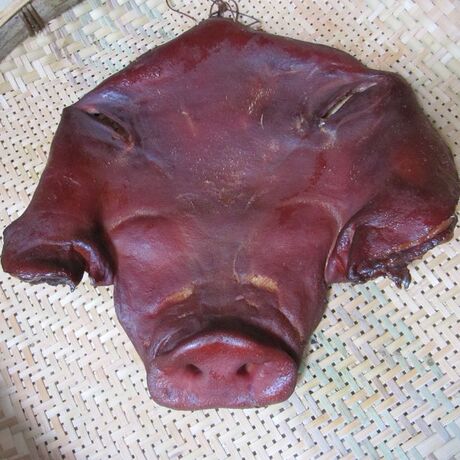 湖南特产湘西农家自制腊猪头肉\/猪面\/猪嘴巴猪