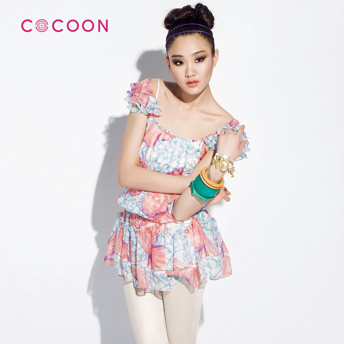 COCOON可可尼2012新品印花<span class=H>连衣裙</span>女装202102031原价998