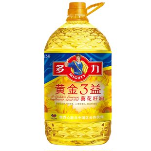  【天猫超市】多力黄金3益葵花油5L